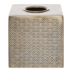 Allegra Gold Aluminium Tissue Box with Etched Detail