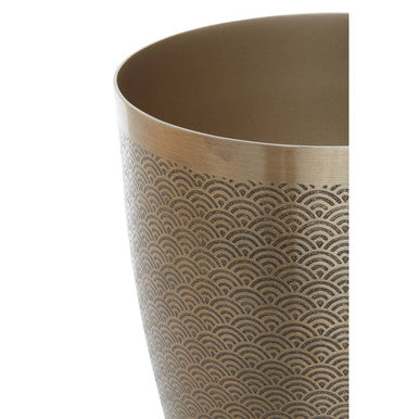 Allegra Gold Finish Waste Bin With Etching - Image 4