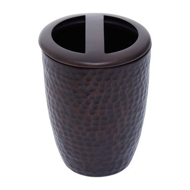 Textured brown trash can on a white background