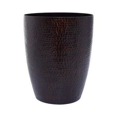 Black textured vase on a white background