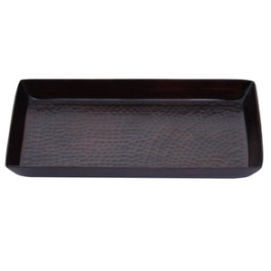 Allegra Dark Bronze Aluminium Bathroom Tray with Hammered Effect