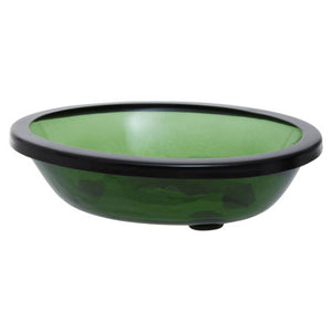 Allegra Green Glass Oval Bathroom Soap Dish