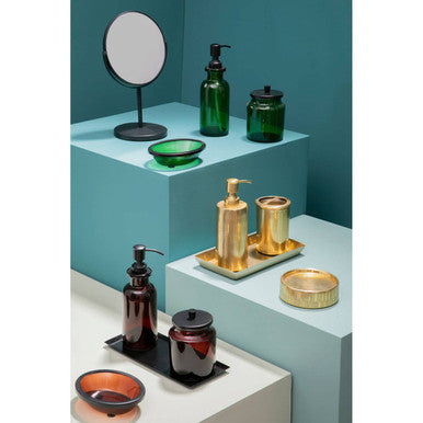 Allegra Kiara Green Glass Toothbrush Holder