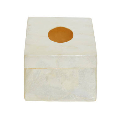 Palu White Sea Shell Tissue Box