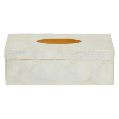 Rectangular tissue box cover with a textured surface on a white background