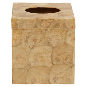 Beige Seashell Square Tissue Box | Palu