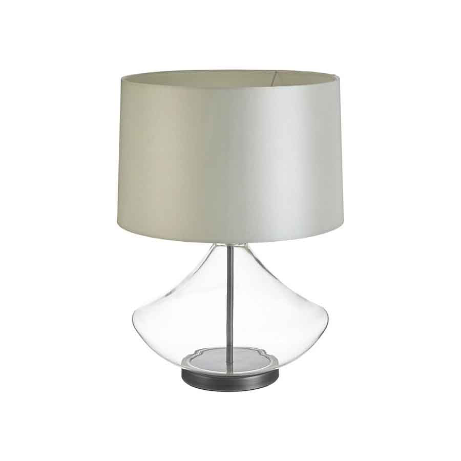 Usha light grey shade table lamp with EU plug