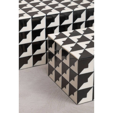 Davino Small Black and White Trinket Box