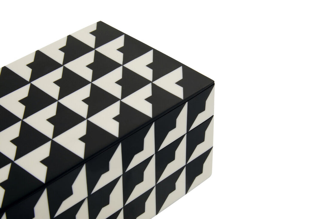 Davino Small Black and White Trinket Box