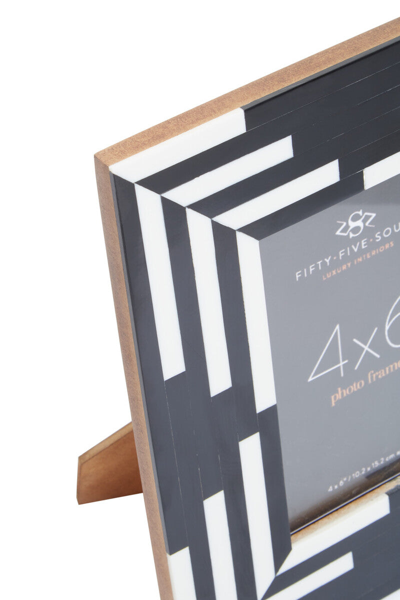 Donato 4In X 6In Black And White Stripe Photo Frame - Image 5