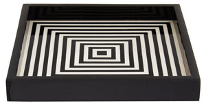 Donato Black And White Finish Square Tray