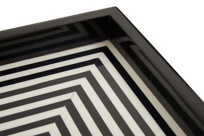 Donato Black And White Finish Square Tray