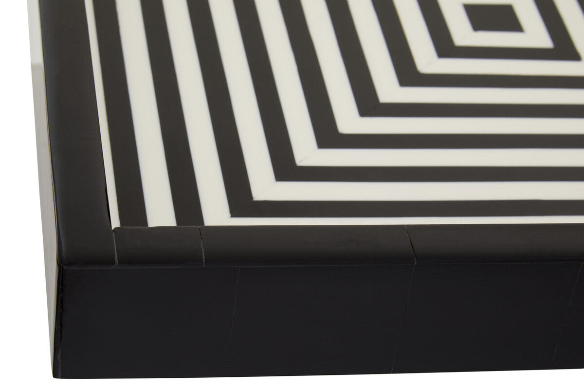 Donato Black And White Finish Square Tray