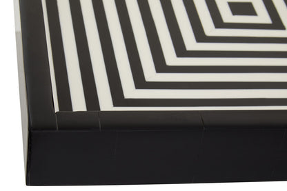Donato Black And White Finish Square Tray