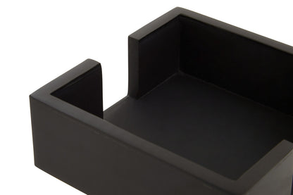 Donato Set of 4 Black and White Stripe Coasters with Holder