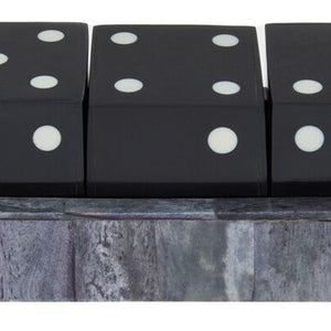Grey Bone Dice Set with Black Dice | Churchill Games