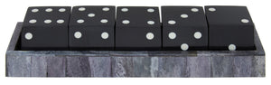 Grey Bone Dice Set with Black Dice | Churchill Games