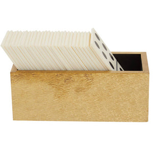 White and Gold Domino Set with White Dominoes | Churchill Games