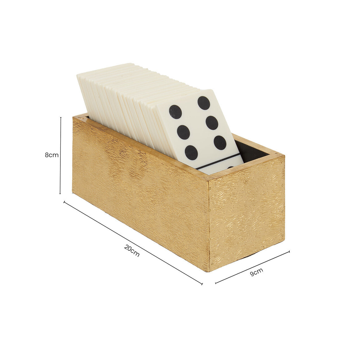 Churchill Games White and Gold Domino Set with White Dominoes - Image 6