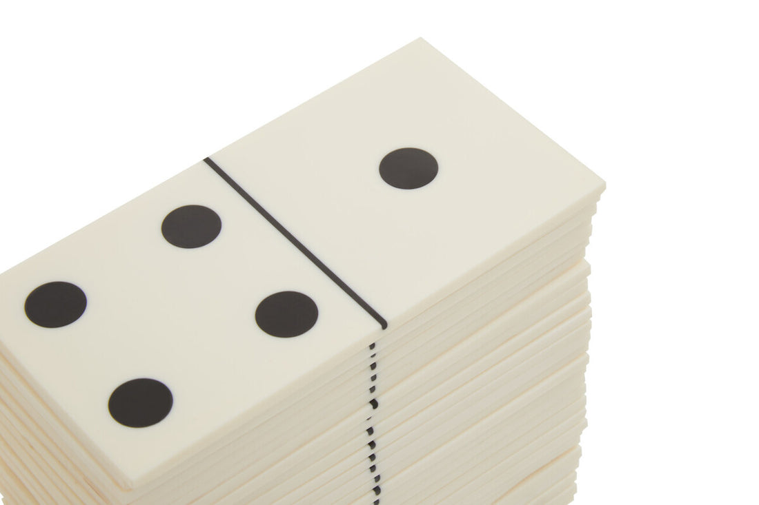 Churchill Games White and Gold Domino Set with White Dominoes - Image 4