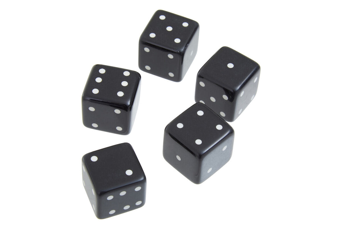 Churchill Games Black and Gold Dice Box with 5 Black Dice - Image 5