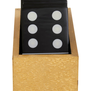Gold Domino Set with Black Dominoes | Churchill Games