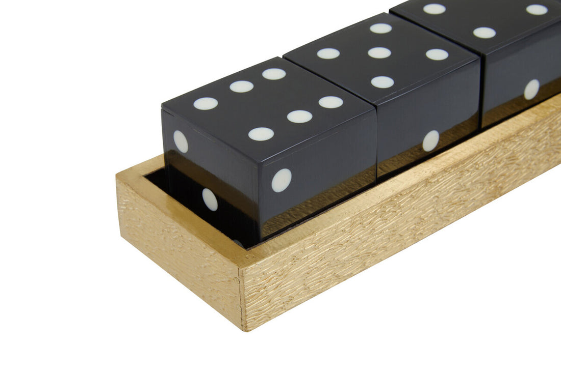 Churchill Games Gold Dice Set with 5 Black Dice