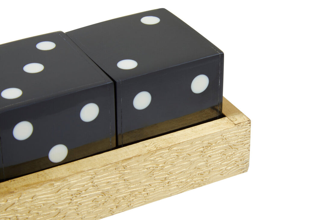Churchill Games Gold Dice Set with 5 Black Dice - Image 4