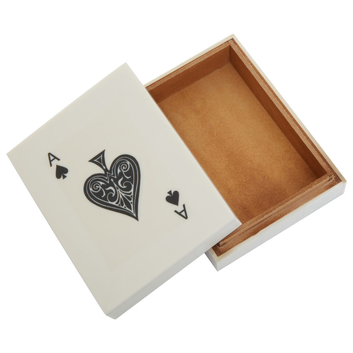 Churchill Games Cream and Black Single Card Box with Playing Cards