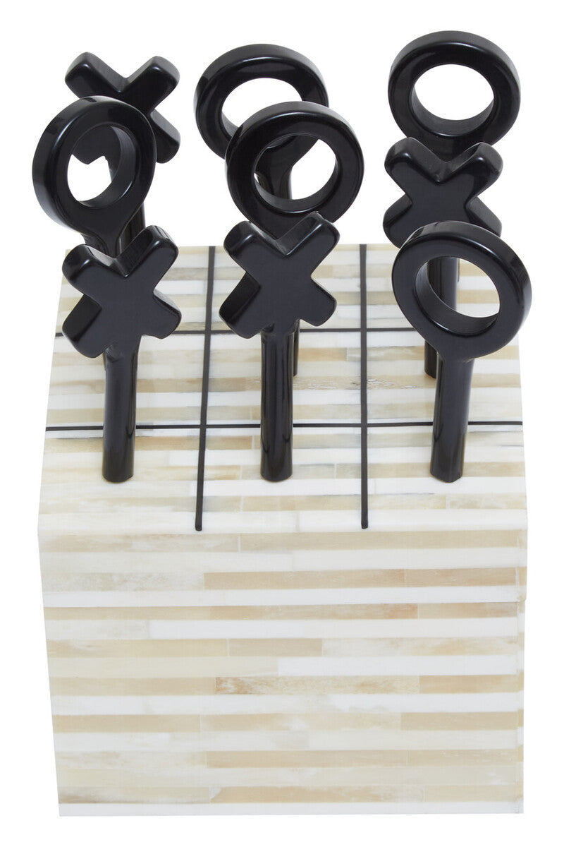 Churchill Games Cream and Black Bone Noughts &amp; Crosses