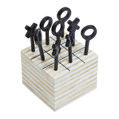 Churchill Games Cream and Black Bone Noughts &amp; Crosses