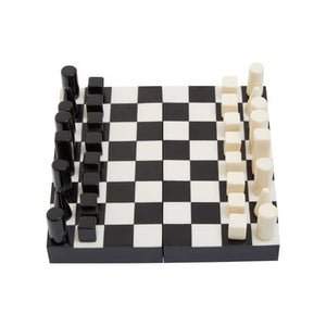 Small Black and White Foldable Chess Set | Churchill Games