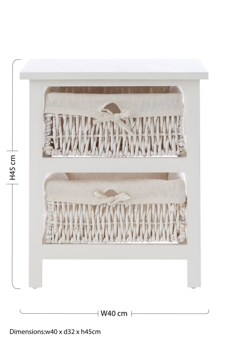 White 2 Maize Baskets Storage Unit