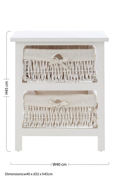 White 2 Maize Baskets Storage Unit