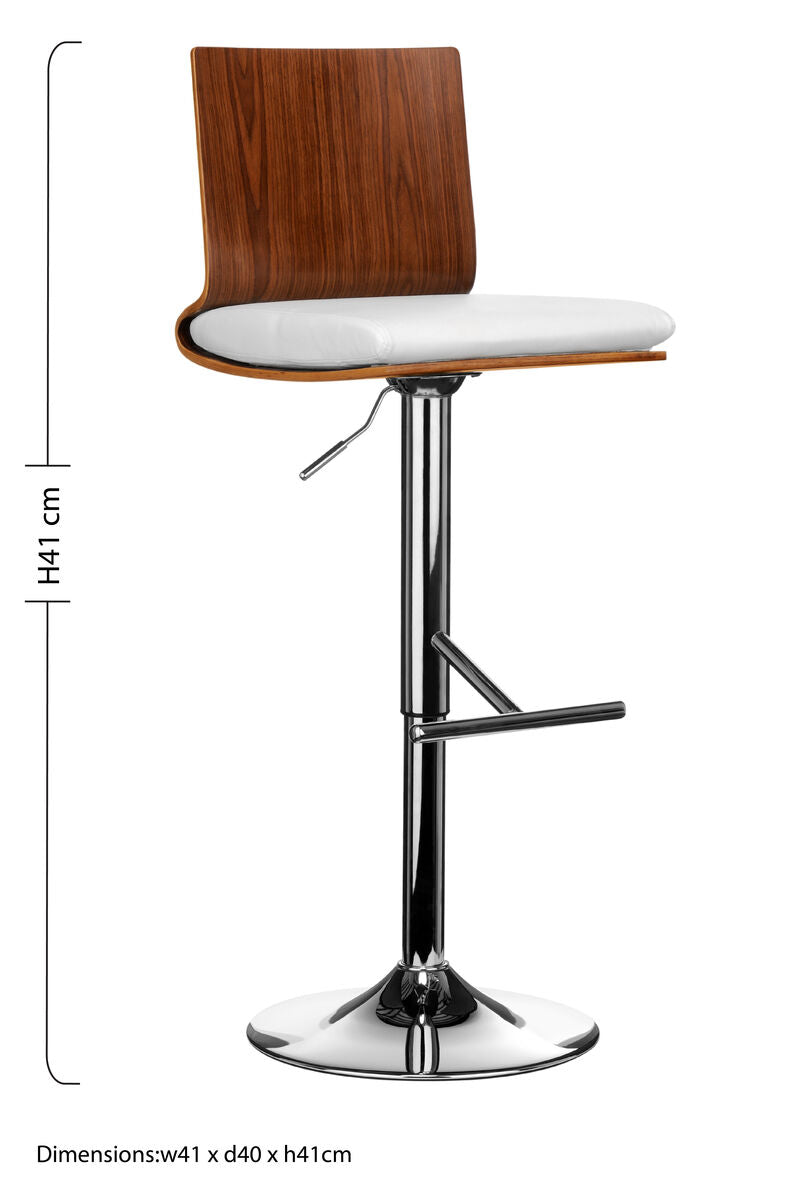 Giles Walnut And White Bar Chair With Square Back - image 5