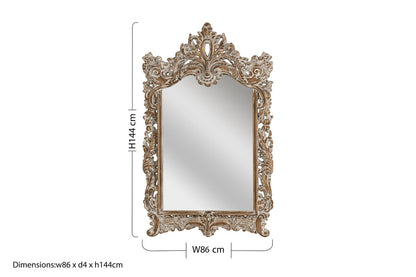 Brussels Baroque Style Dusty White Finish Wall Mirror