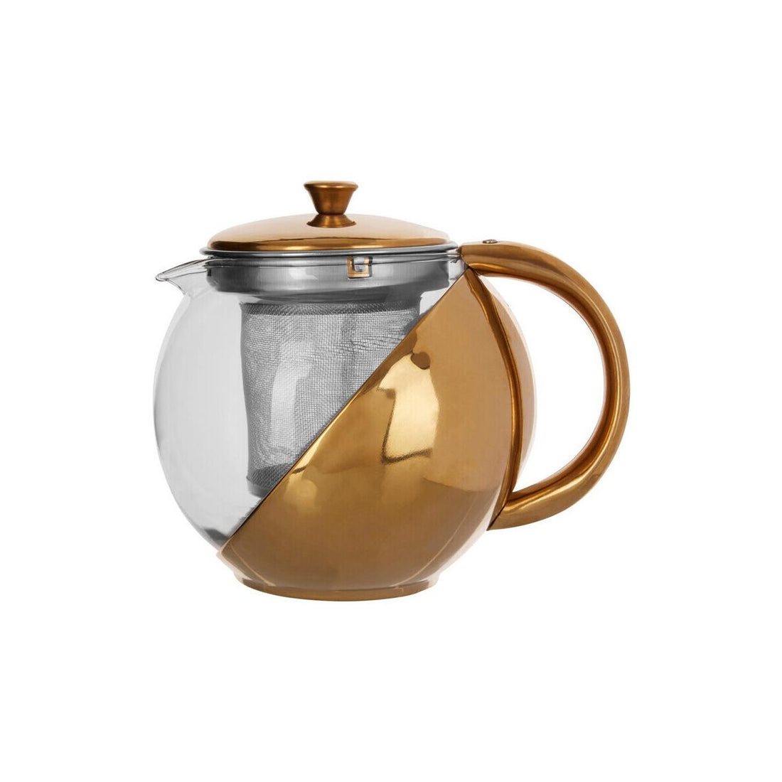 Miller Gold Finish Glass 600 ml Teapot With Infuser