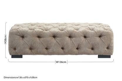 Fenton Natural Fabric Tufted Rectangular Footstool