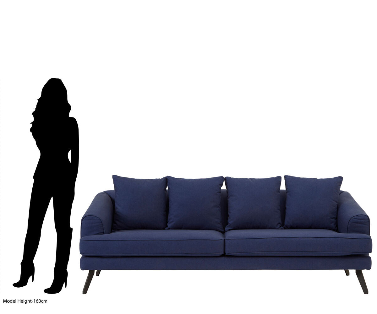 Mylo 3 Seater Navy Fabric Sofa