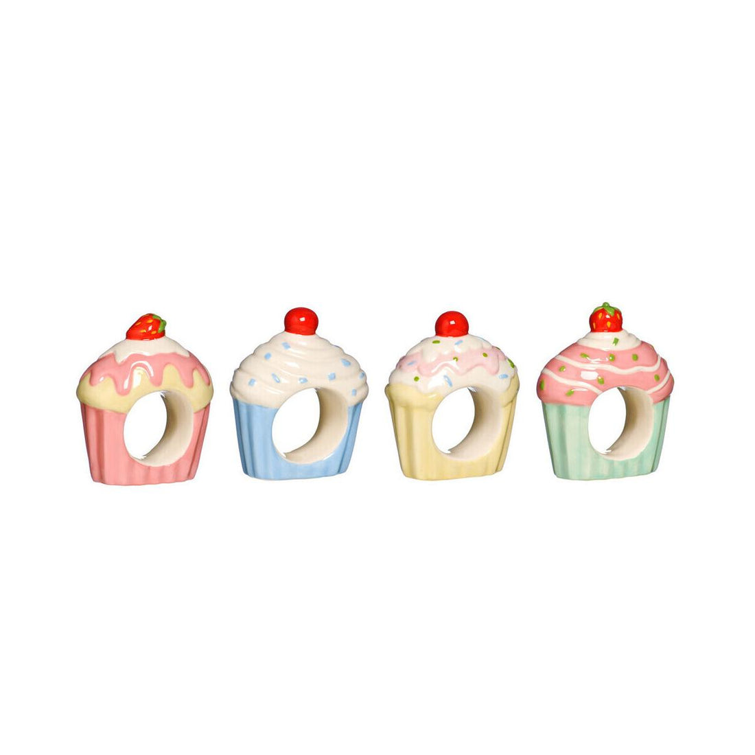 Set Of Four Cupcake Napkin Rings