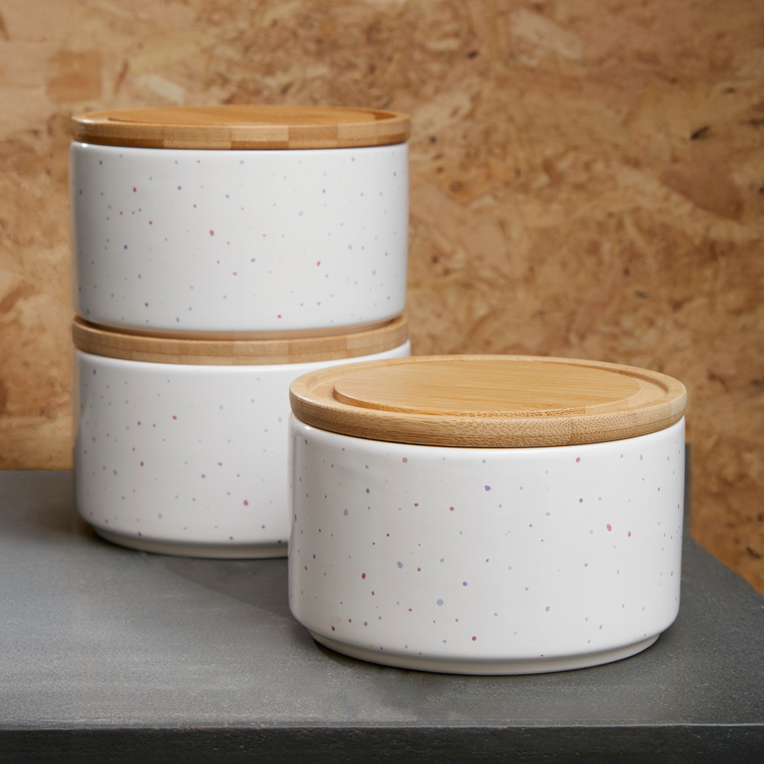 Fenwick Set Of 3 Stackable Canisters