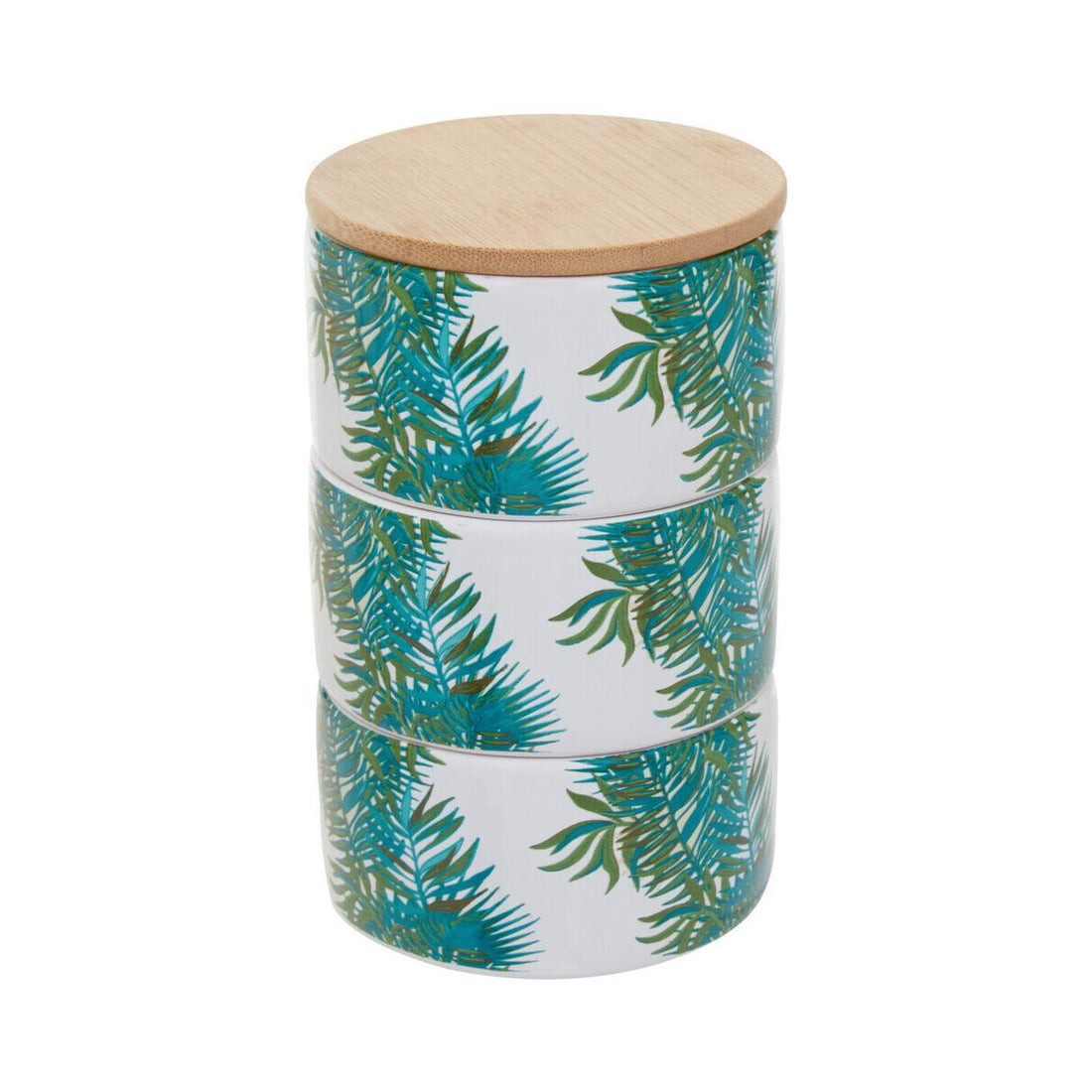 Winter Palm Set Of Three Stackable Canisters