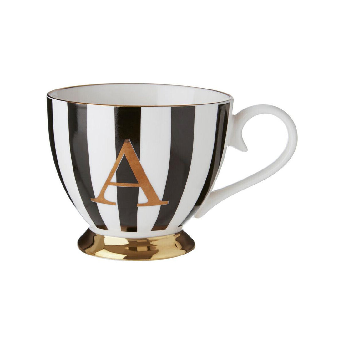 Duchess Black and White Monogram Mug, A