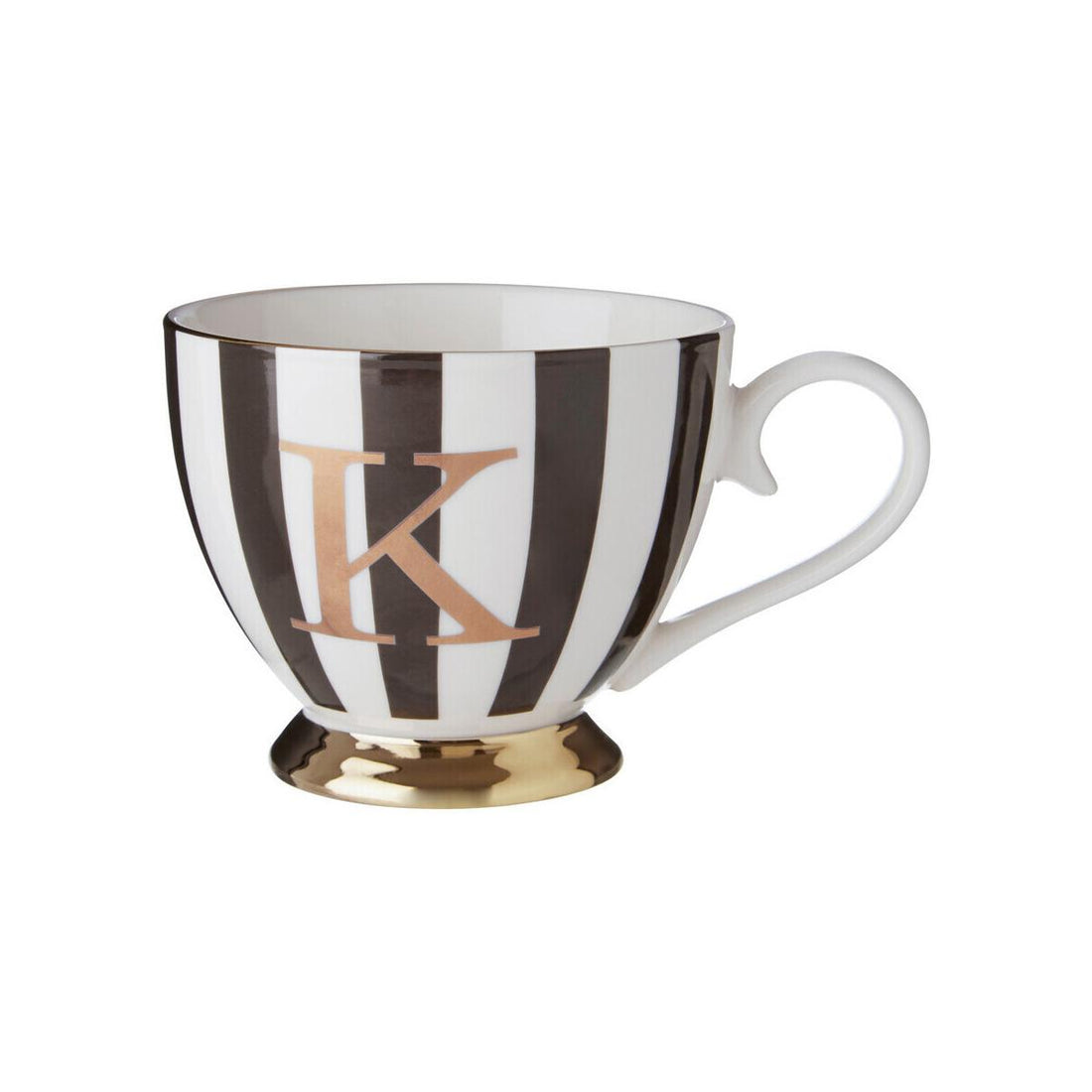 Duchess Black and White Monogram Mug, K