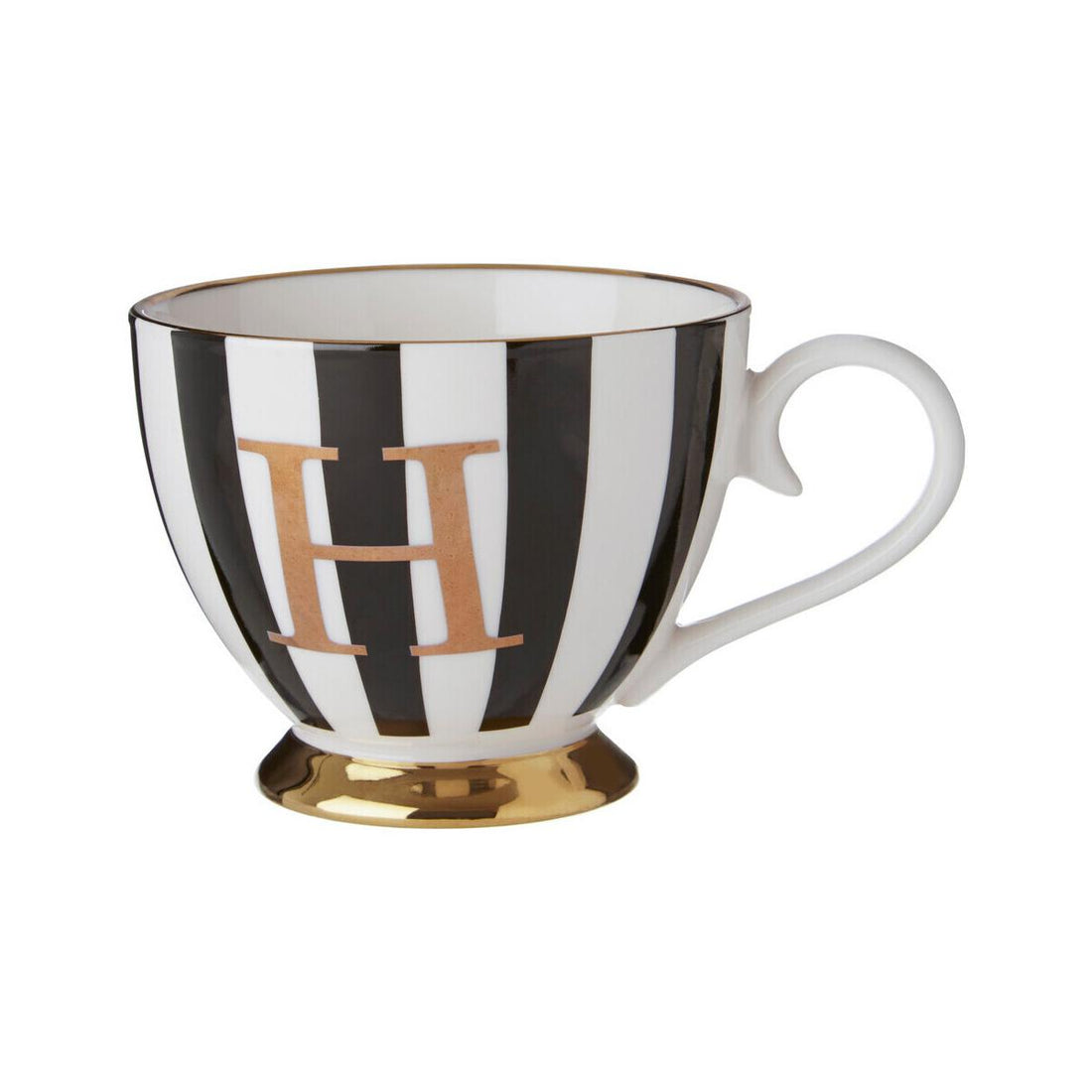 Duchess Black and White Monogram Mug, H