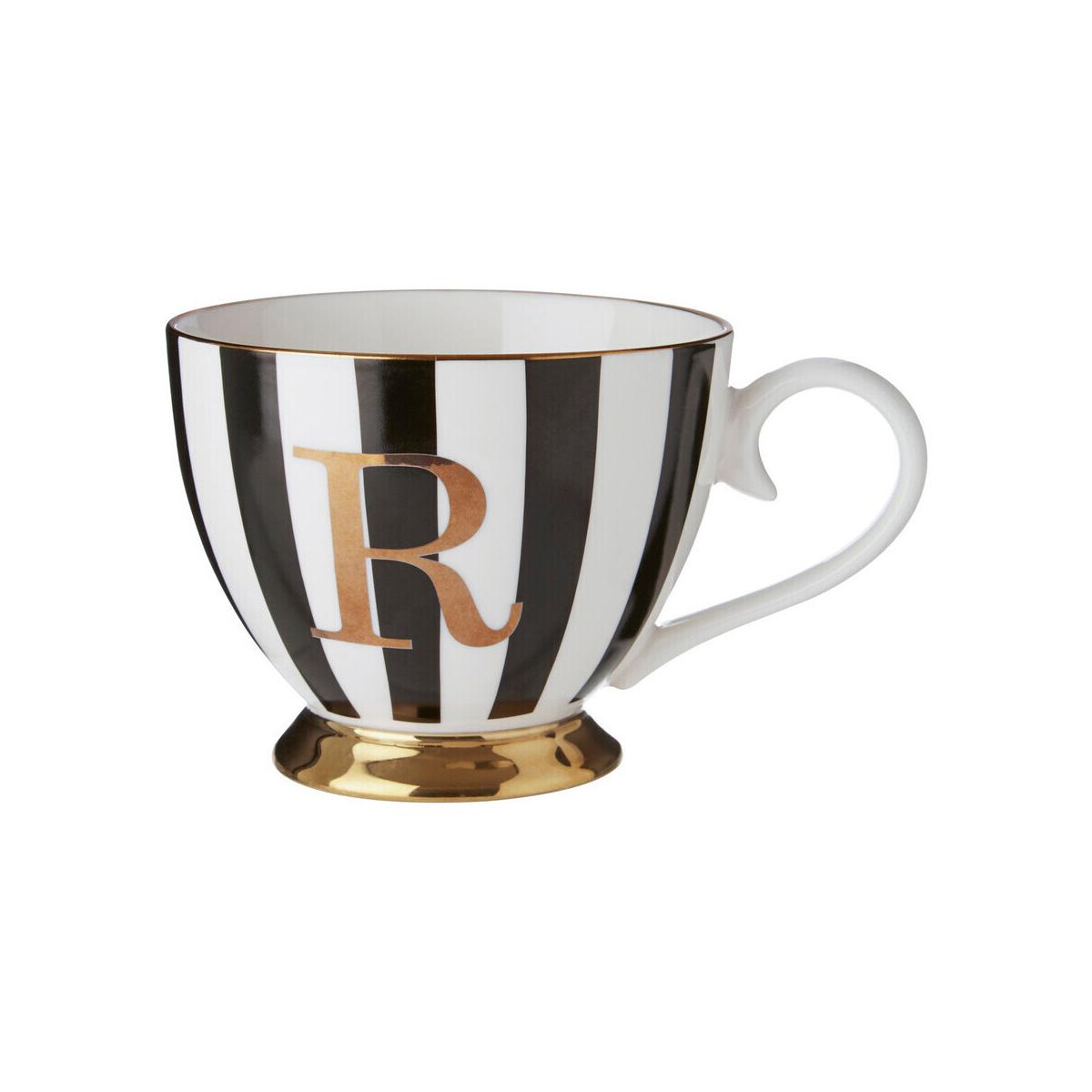 Duchess Black and White Monogram Mug, R