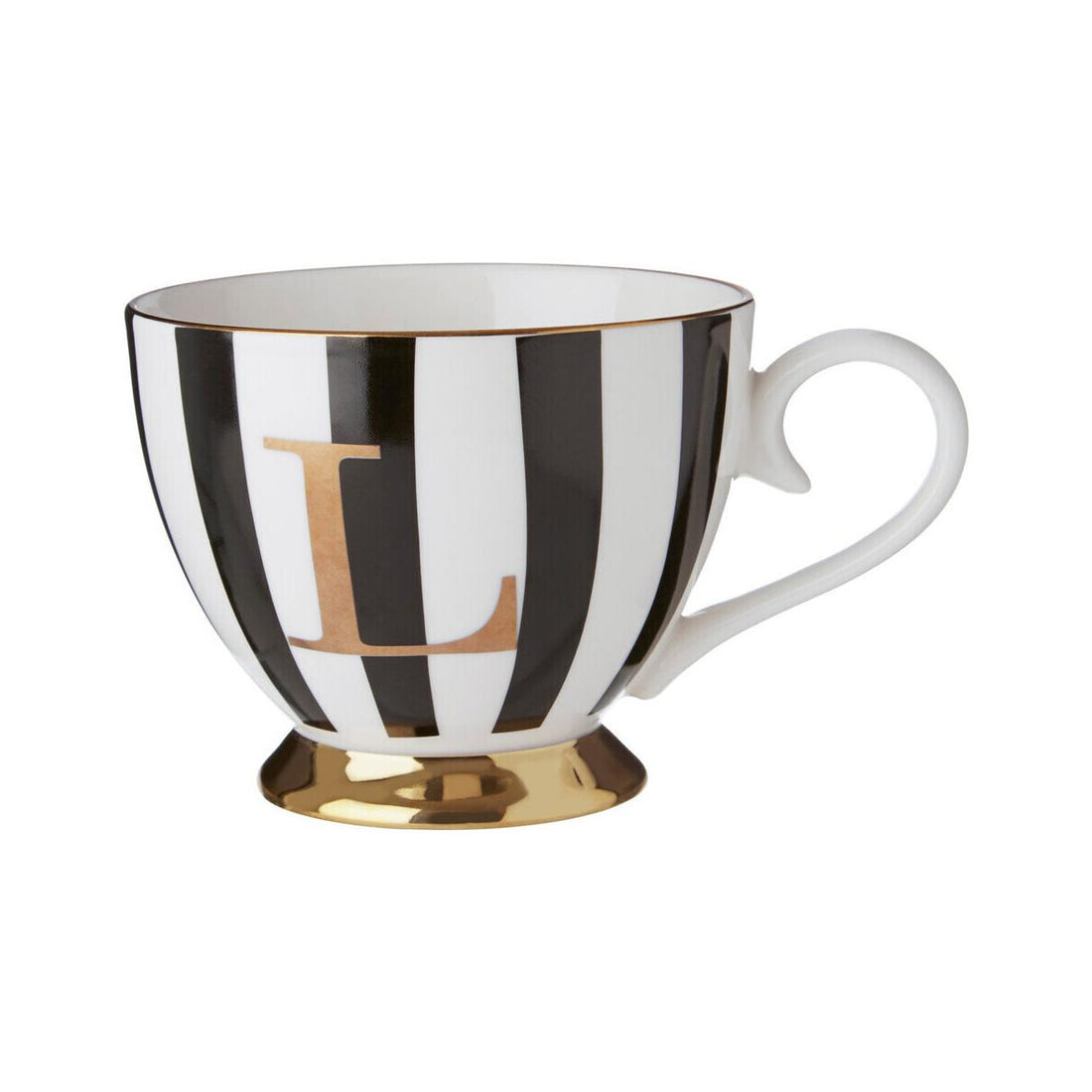 Duchess Black and White Monogram Mug, L