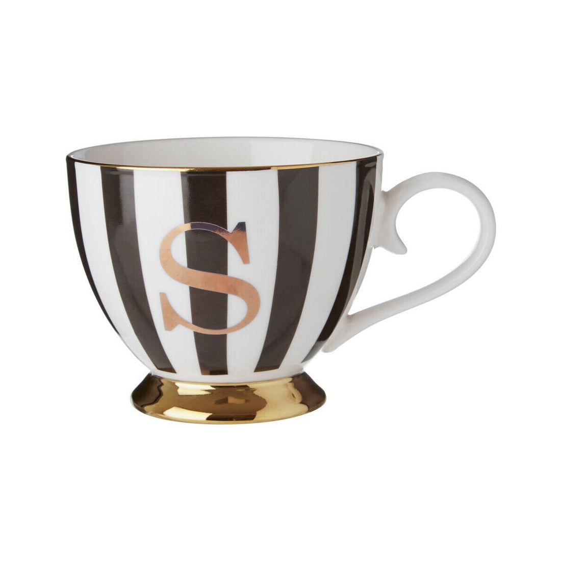 Duchess Black and White Monogram Mug, S