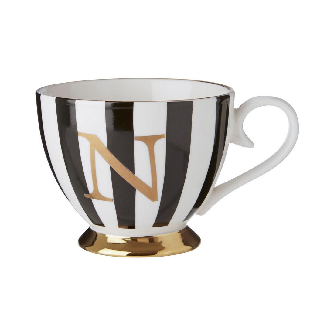 Duchess Black and White Monogram Mug, N