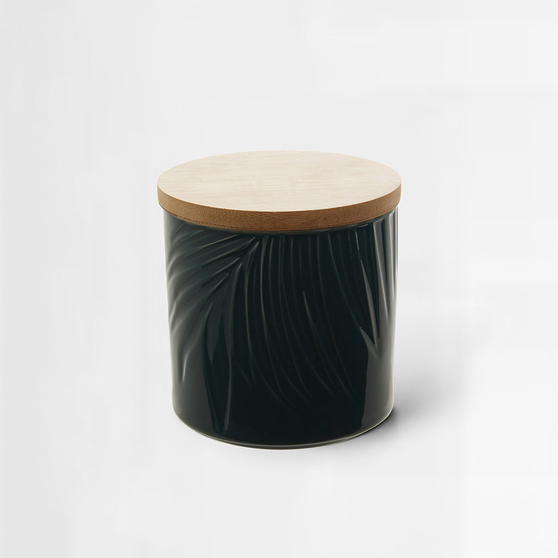Bali Dark Green Small Storage Jar With Bamboo Lid